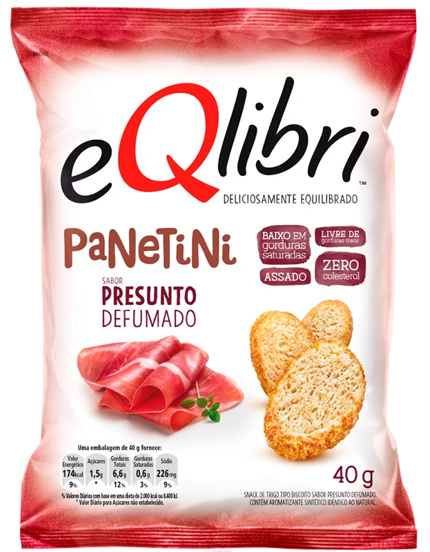 eQlibri® Panetini Sabor Presunto Defumado 40g